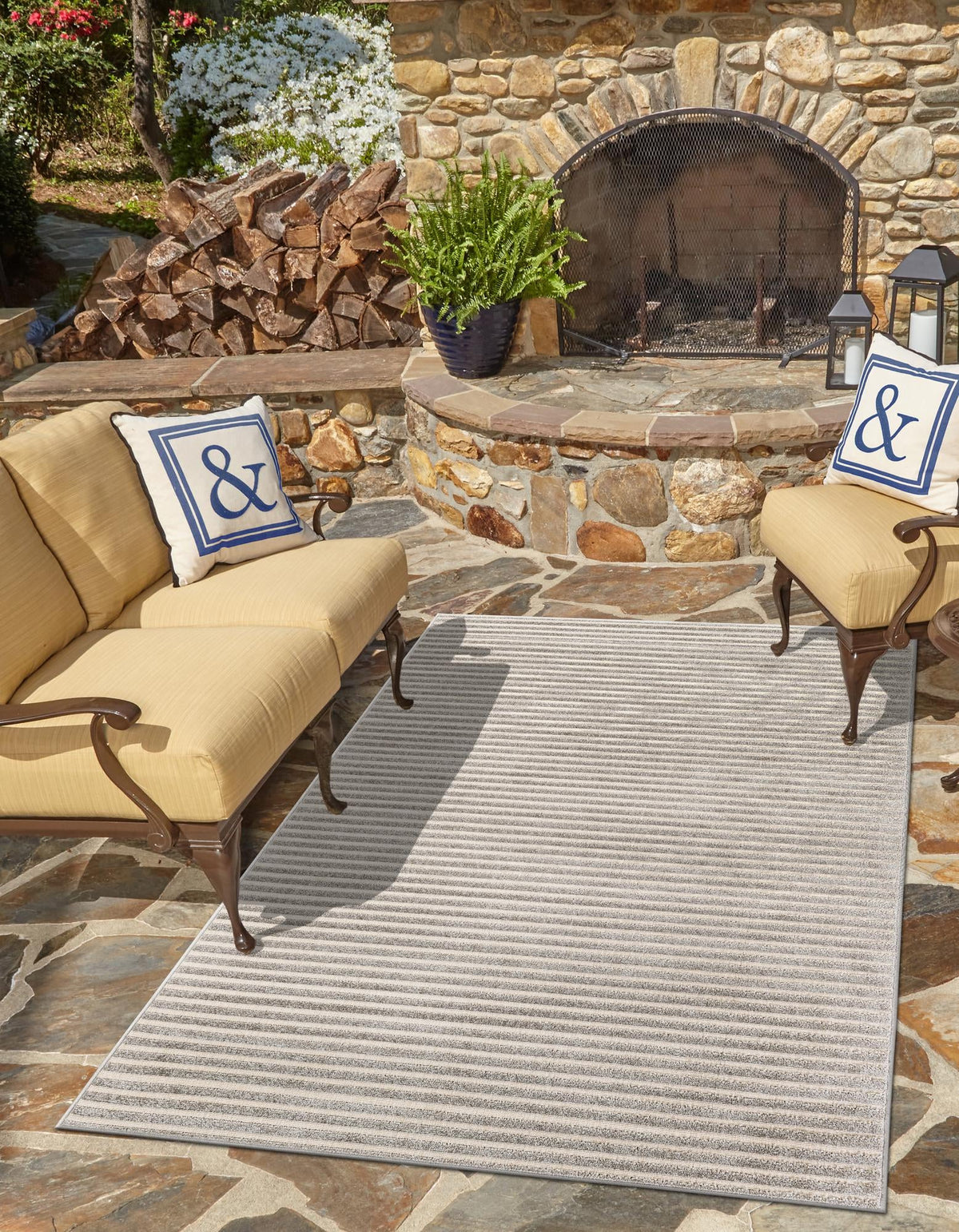 Catalina Cove Outdoor Collection Area Rug -  Zuma Rectangle Gray  lifestyle 29