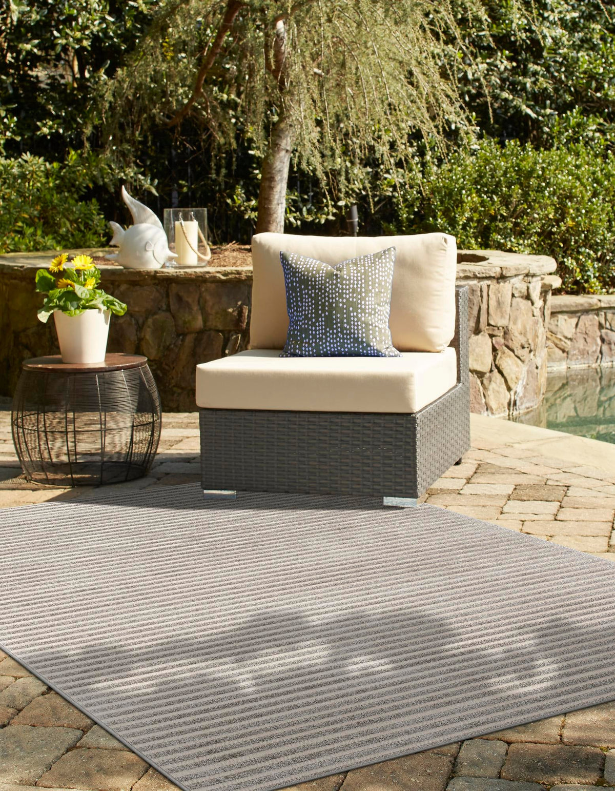 Catalina Cove Outdoor Collection Area Rug -  Zuma Rectangle Gray  lifestyle 37