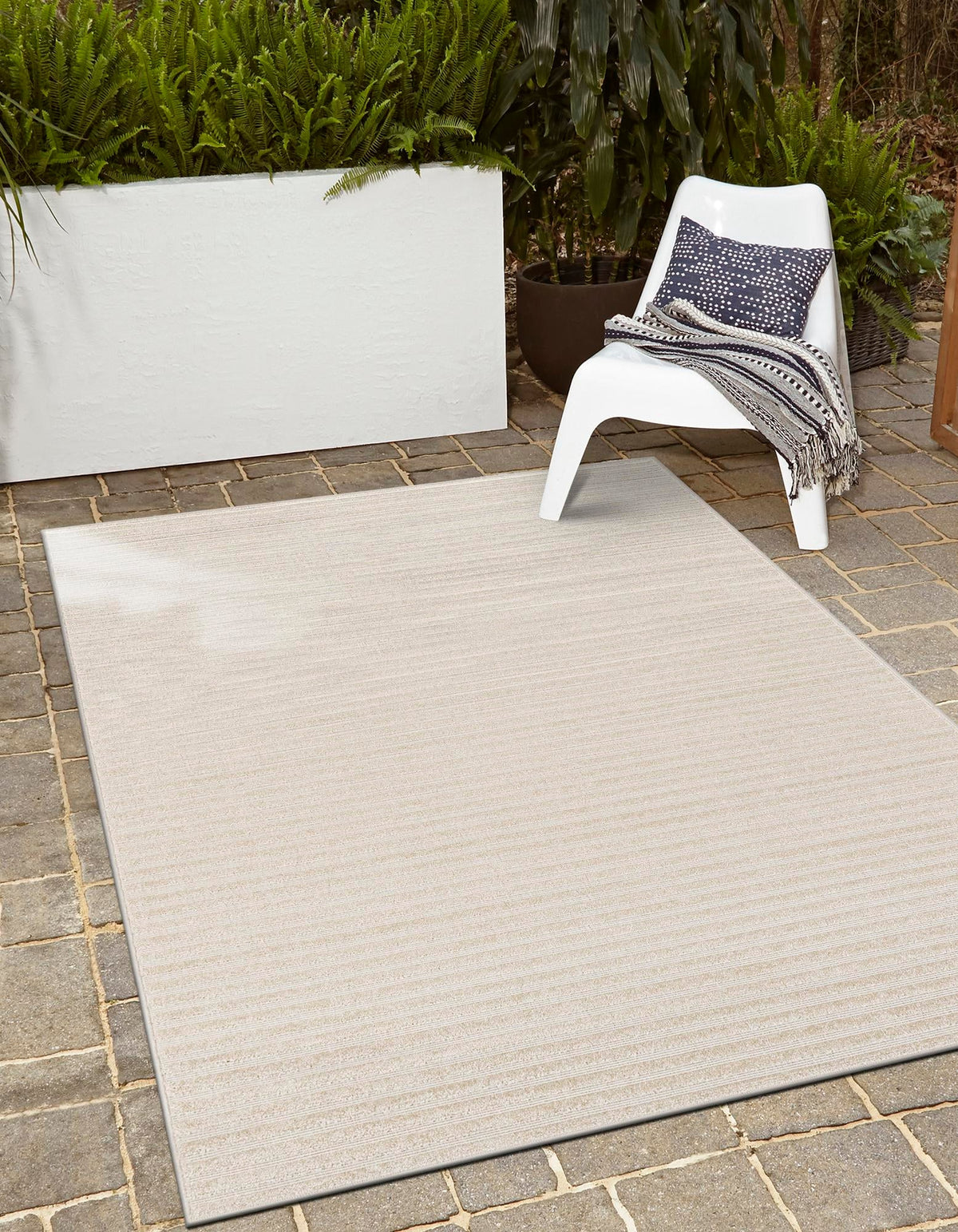 Catalina Cove Outdoor Collection Area Rug -  Zuma Rectangle Beige and Ivory  lifestyle 16