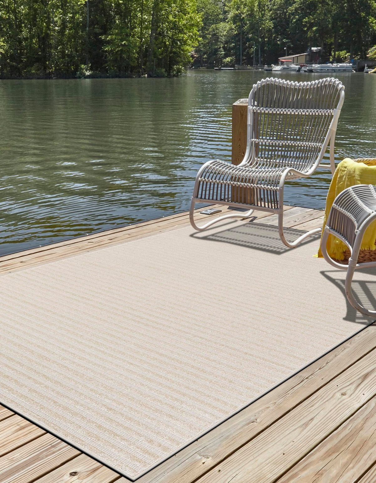 Catalina Cove Outdoor Collection Area Rug -  Zuma Rectangle Beige and Ivory  lifestyle 40