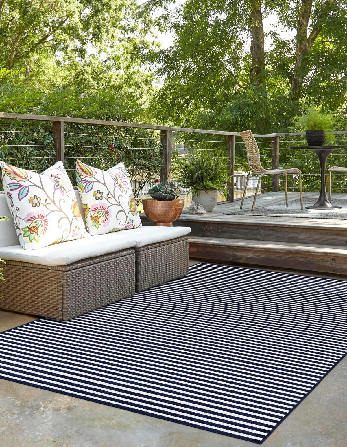 Catalina Cove Outdoor Collection Area Rug -  Zuma Rectangle Navy Blue  lifestyle 7