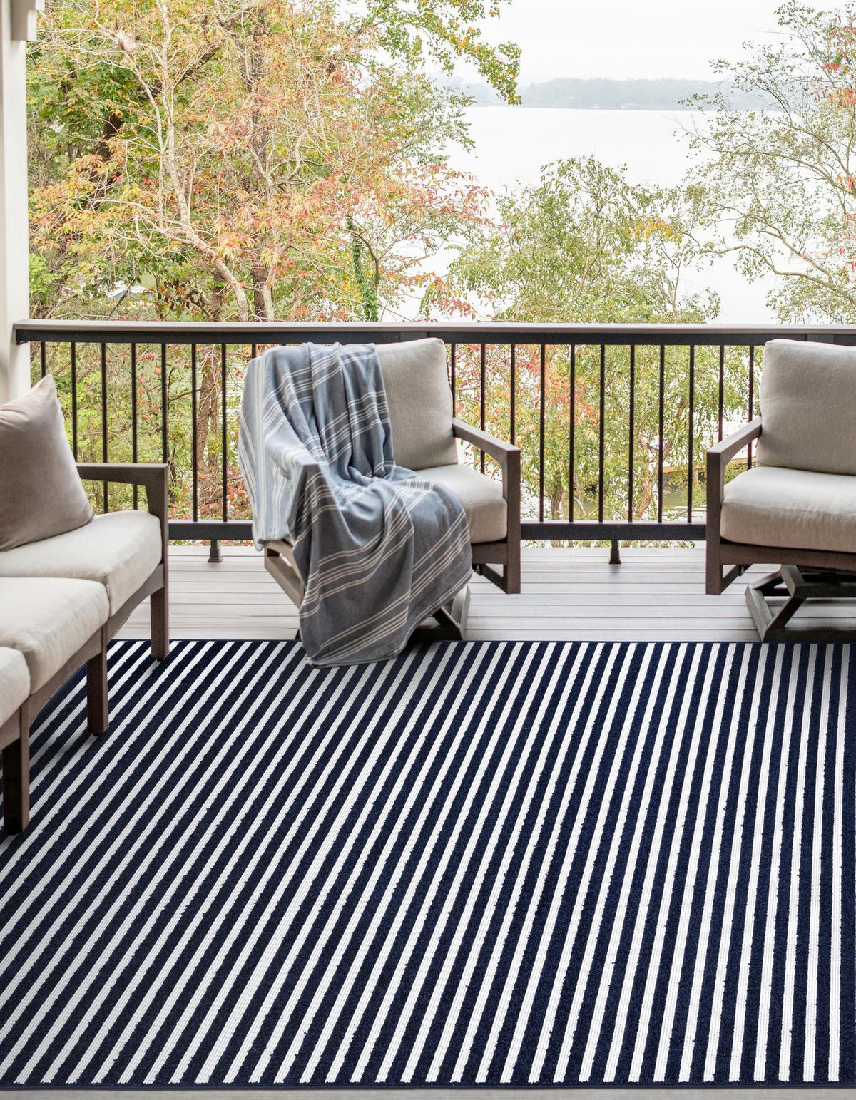 Catalina Cove Outdoor Collection Area Rug -  Zuma Rectangle Navy Blue  lifestyle 23