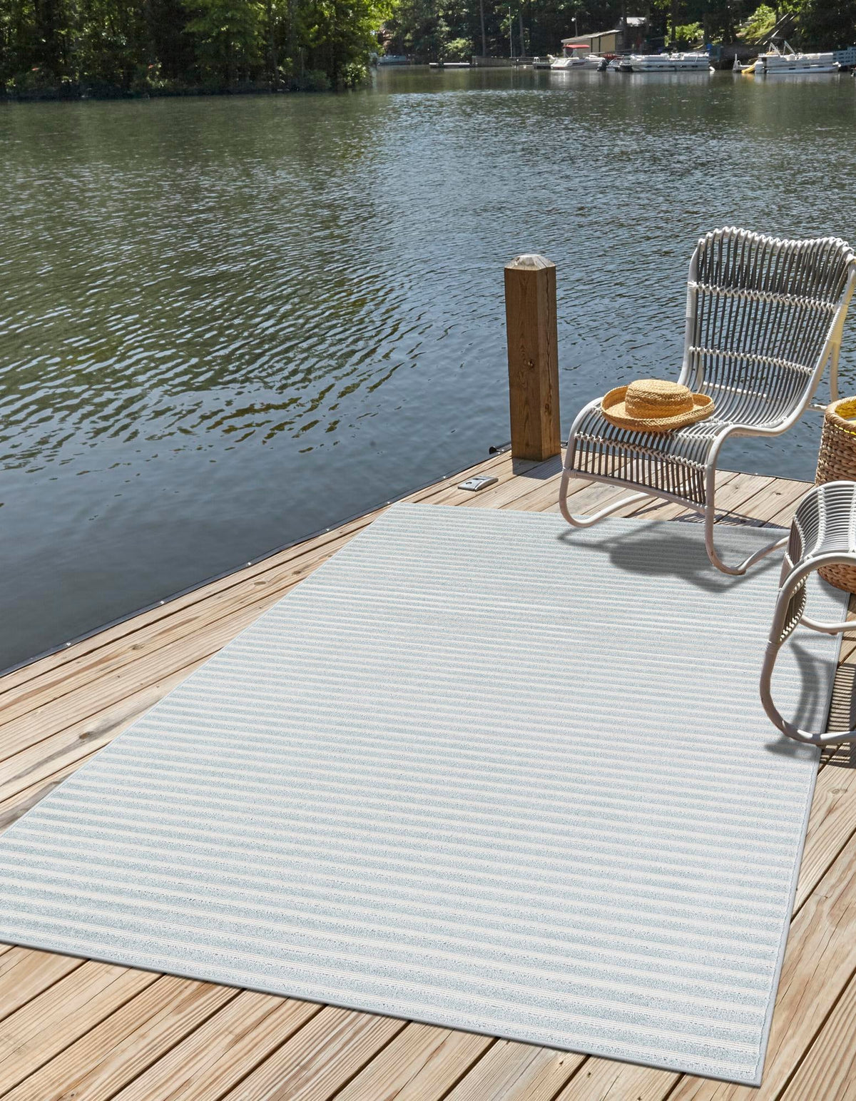 Catalina Cove Outdoor Collection Area Rug -  Zuma Rectangle Light Blue  lifestyle 6