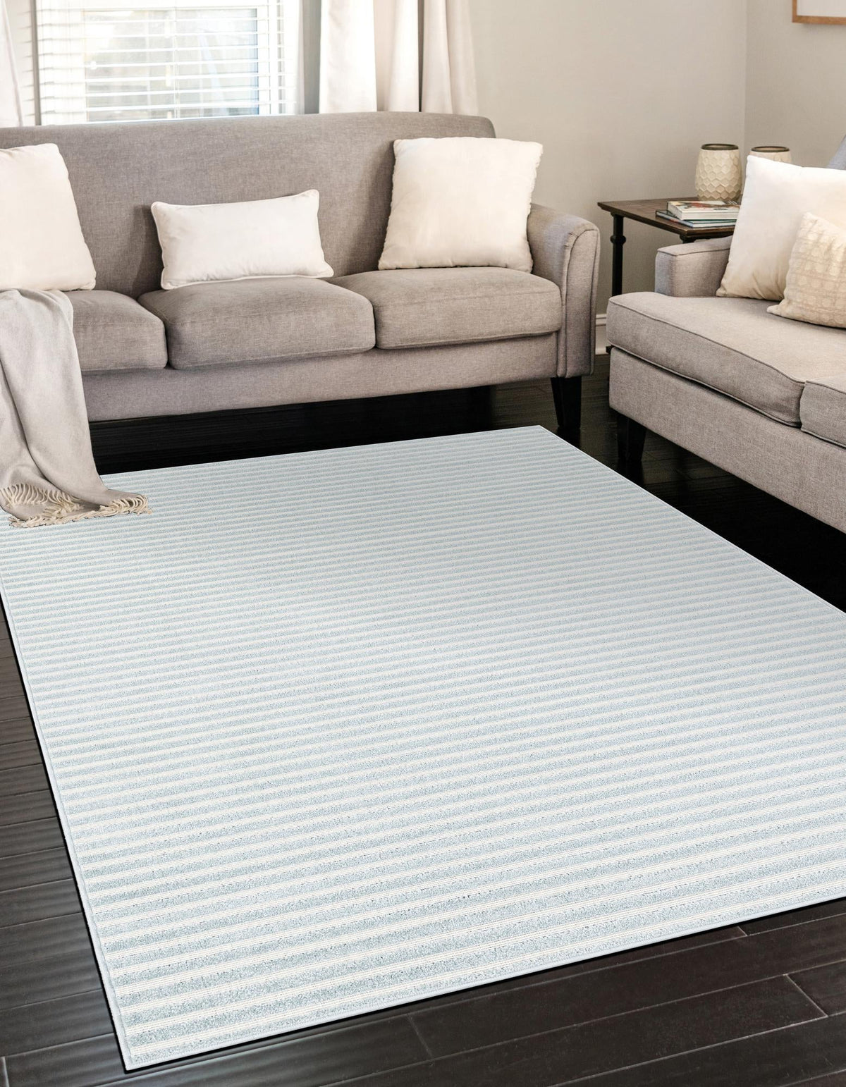 Catalina Cove Outdoor Collection Area Rug -  Zuma Rectangle Light Blue  lifestyle 10
