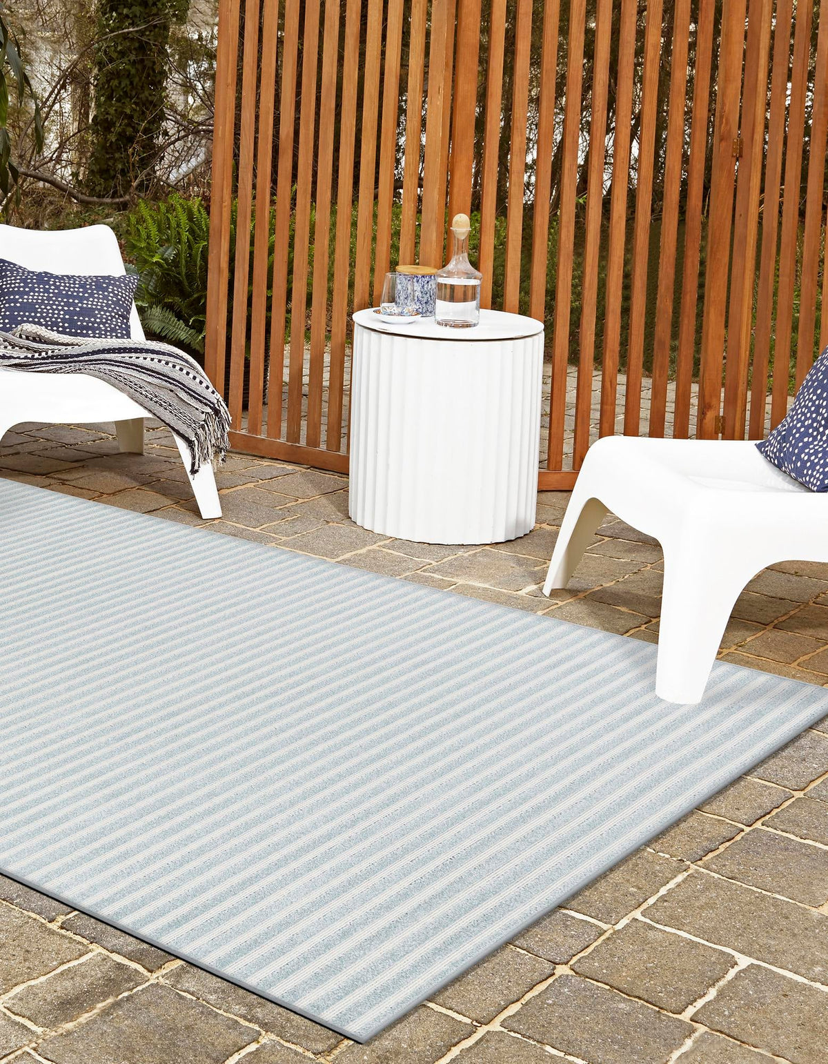 Catalina Cove Outdoor Collection Area Rug -  Zuma Rectangle Light Blue  lifestyle 30