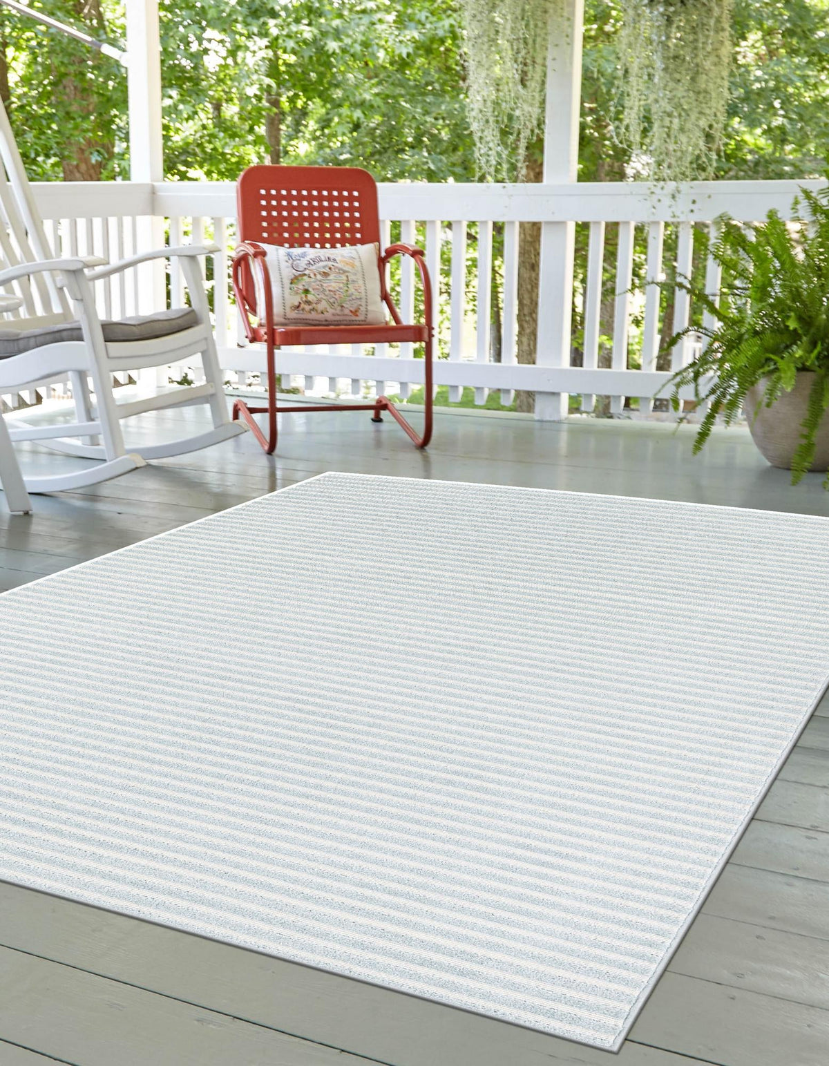 Catalina Cove Outdoor Collection Area Rug -  Zuma Rectangle Light Blue  lifestyle 38
