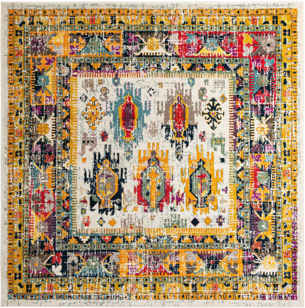 Brighton Terrace Collection Area Rug -  Portslade Square Ivory  lifestyle 44