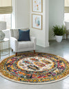 Brighton Terrace Collection Area Rug -  Portslade Round Ivory  lifestyle 63