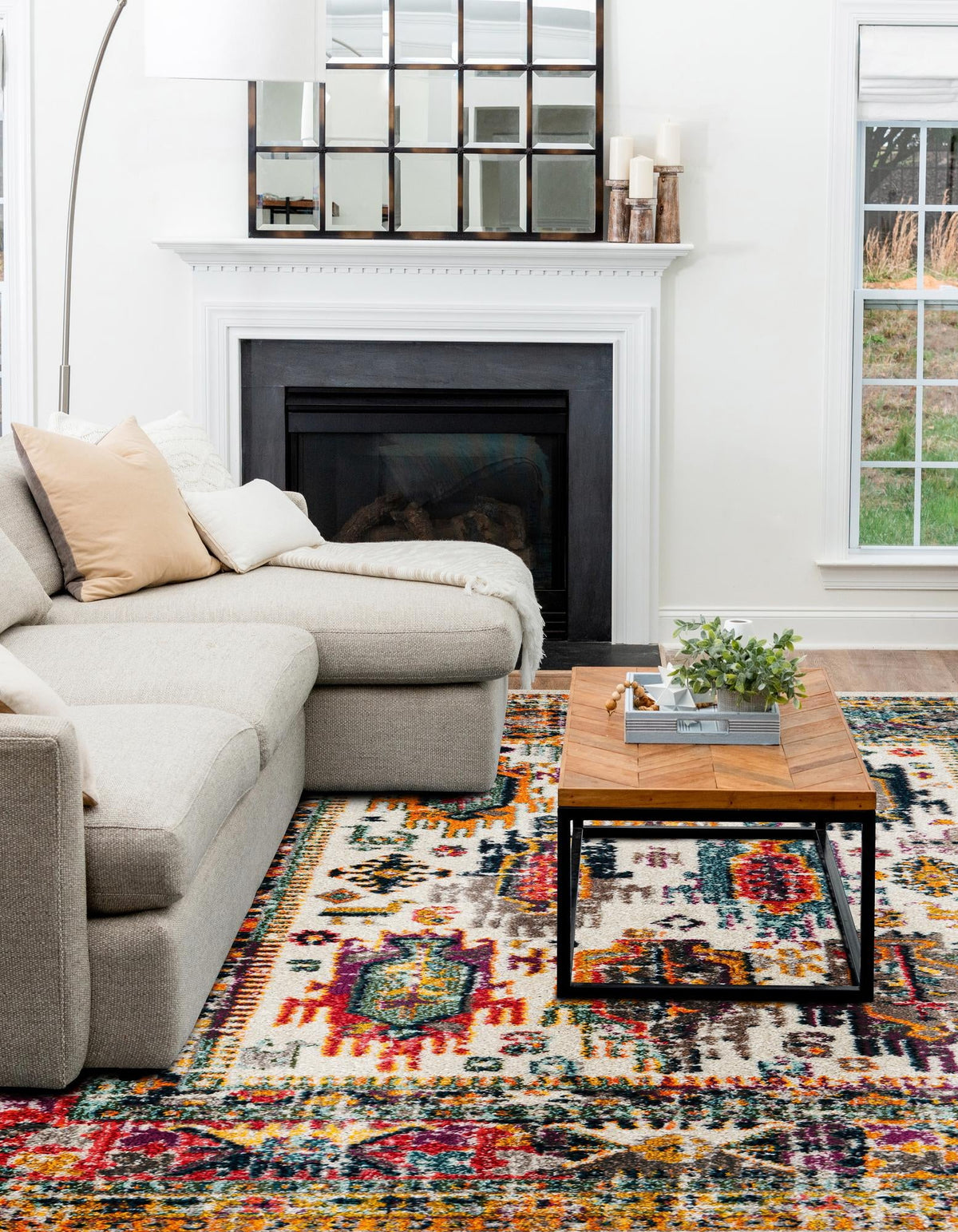 Brighton Terrace Collection Area Rug -  Portslade Rectangle Ivory  lifestyle 5