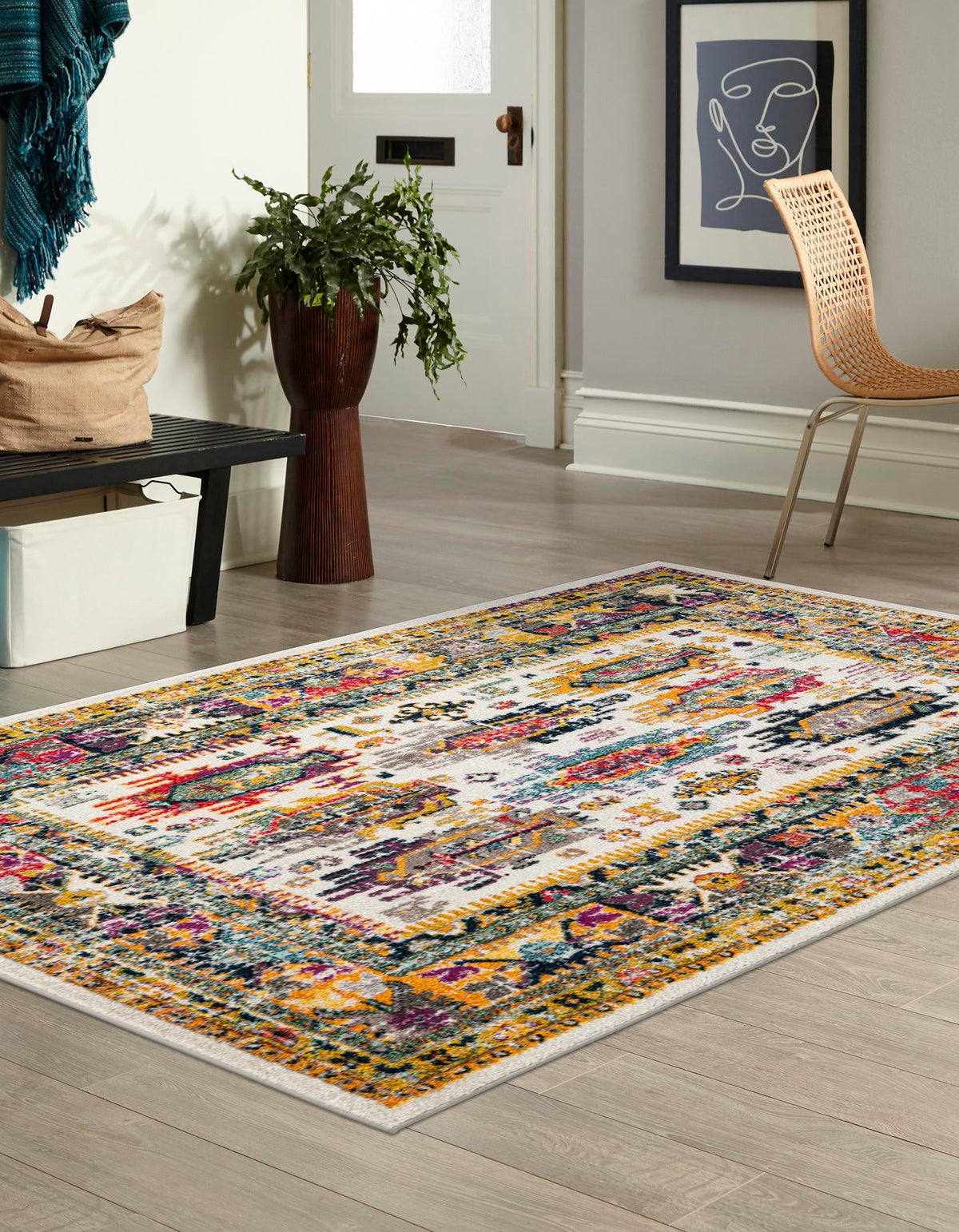 Brighton Terrace Collection Area Rug -  Portslade Rectangle Ivory  lifestyle 15