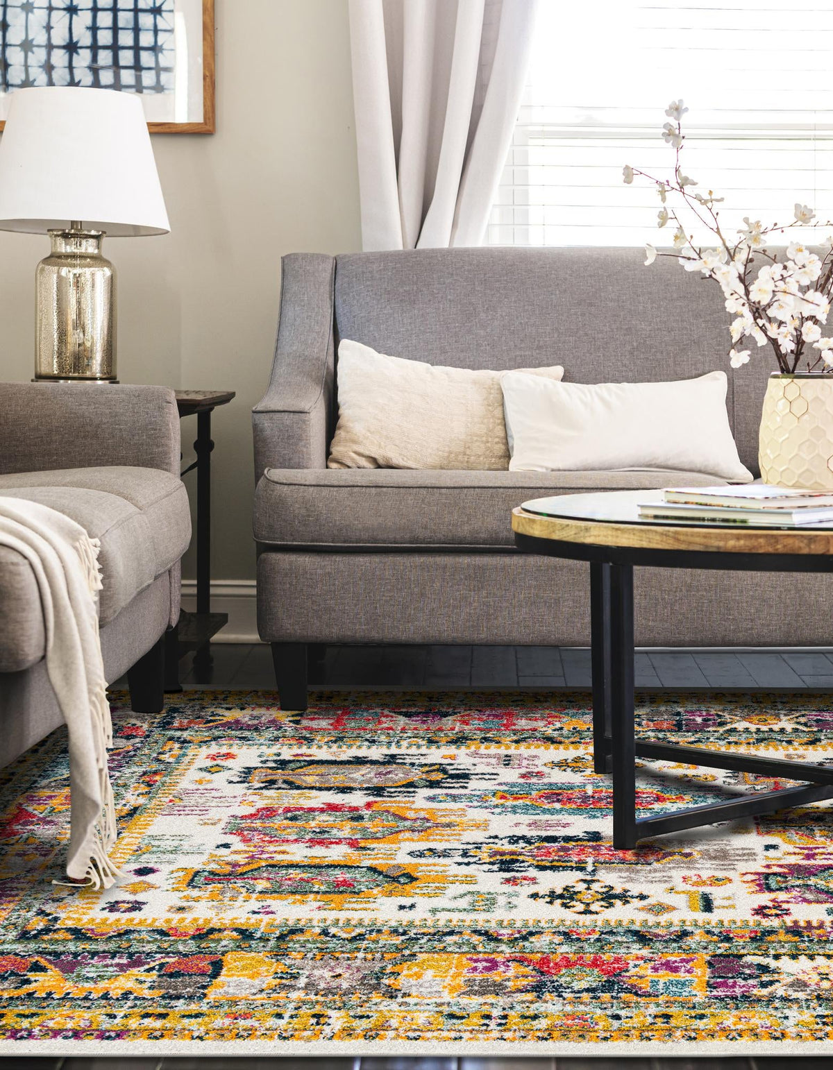 Brighton Terrace Collection Area Rug -  Portslade Rectangle Ivory  lifestyle 19
