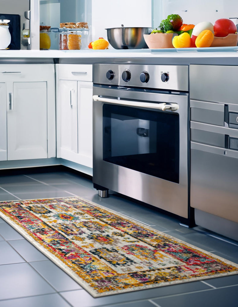 Brighton Terrace Collection Area Rug -  Portslade Runner Ivory  lifestyle 69