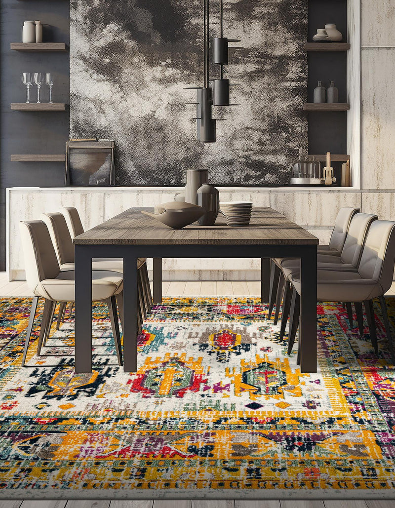 Brighton Terrace Collection Area Rug -  Portslade Square Ivory  lifestyle 60