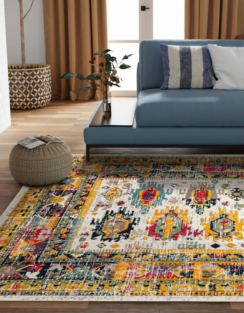 Brighton Terrace Collection Area Rug -  Portslade Square Ivory  lifestyle 80