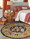 Brighton Terrace Collection Area Rug -  Portslade Round Navy Blue  lifestyle 57