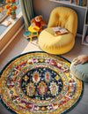Brighton Terrace Collection Area Rug -  Portslade Round Navy Blue  lifestyle 75
