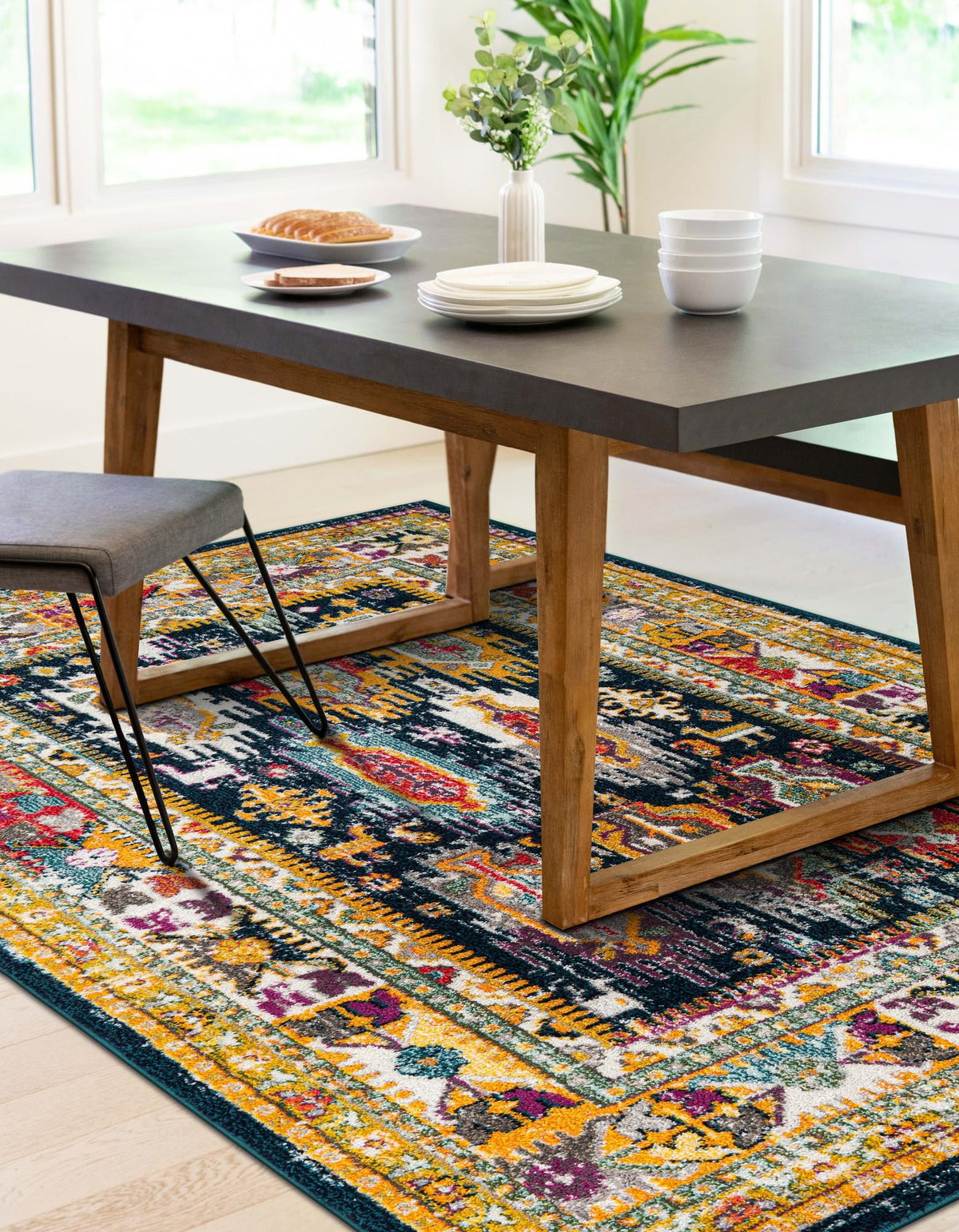 Brighton Terrace Collection Area Rug -  Portslade Rectangle Navy Blue  lifestyle 8