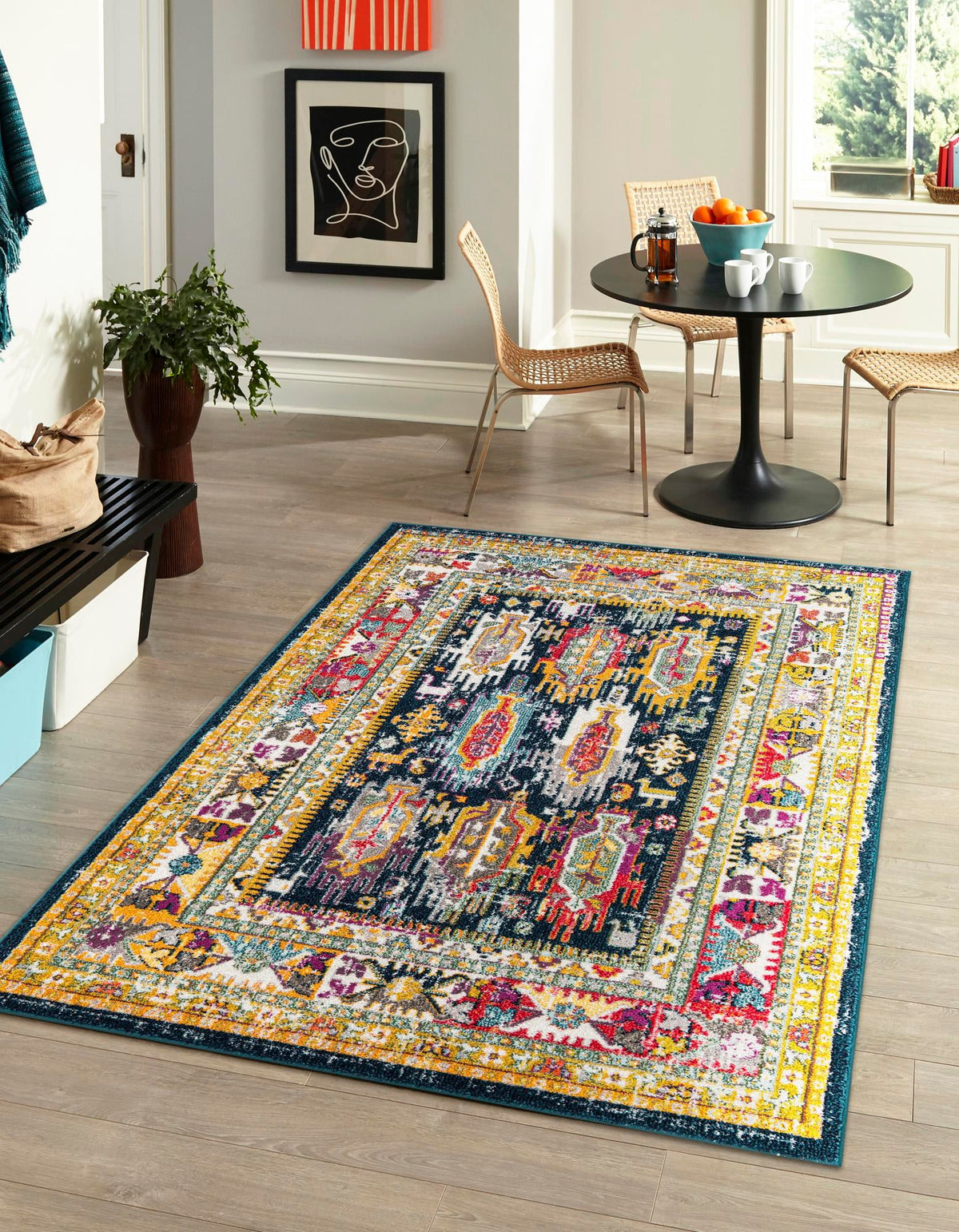 Brighton Terrace Collection Area Rug -  Portslade Rectangle Navy Blue  lifestyle 14