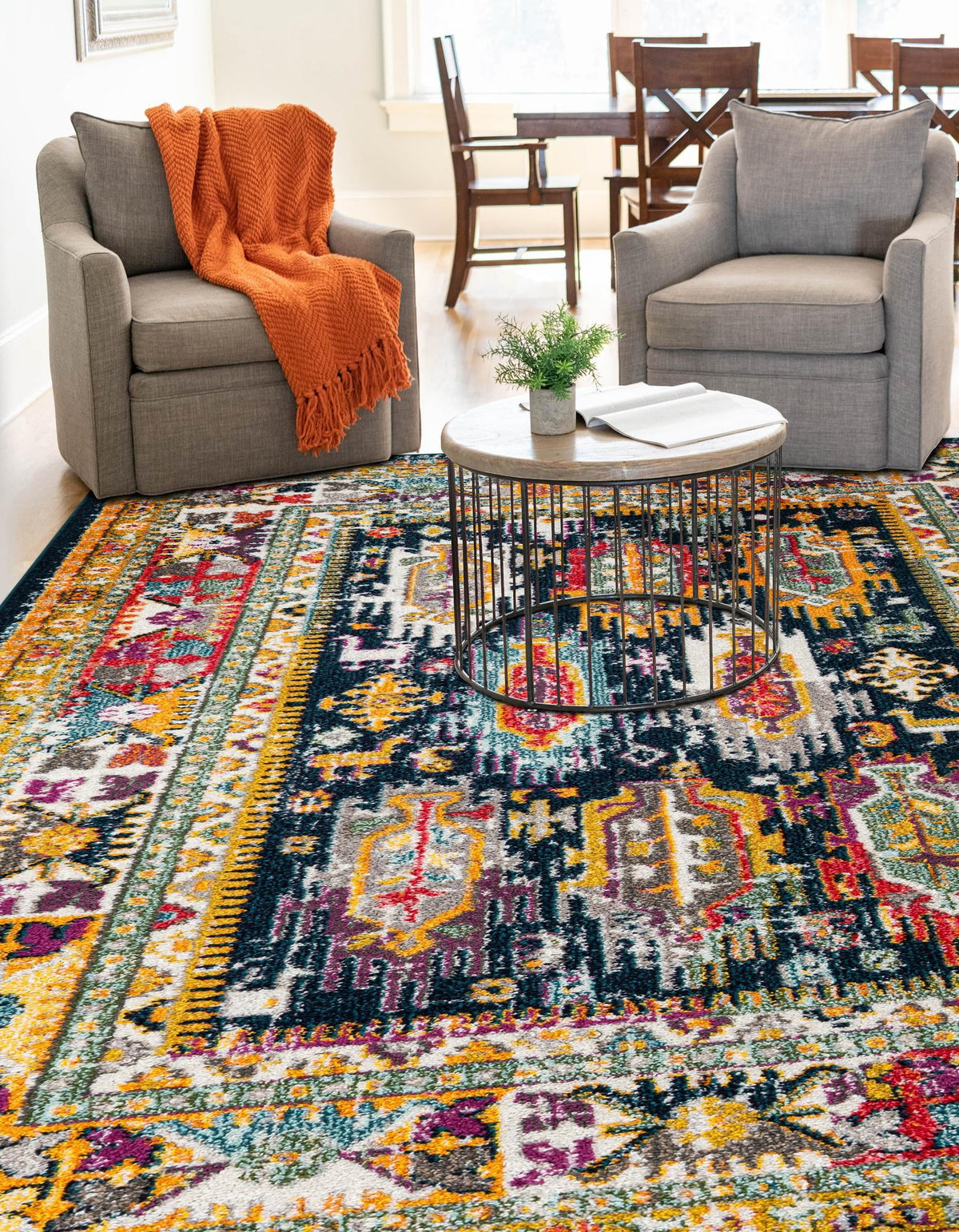 Brighton Terrace Collection Area Rug -  Portslade Rectangle Navy Blue  lifestyle 20