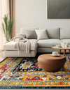 Brighton Terrace Collection Area Rug -  Portslade Square Navy Blue  lifestyle 88