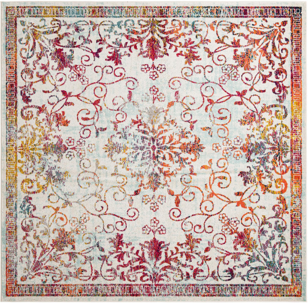 Brighton Terrace Collection Area Rug -  Saltdean Square Ivory  lifestyle 46