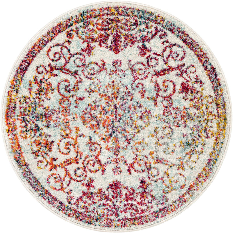 Brighton Terrace Collection Area Rug -  Saltdean Round Ivory  lifestyle 47