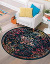 Brighton Terrace Collection Area Rug -  Saltdean Round Navy Blue  lifestyle 58