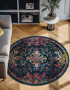 Brighton Terrace Collection Area Rug -  Saltdean Round Navy Blue  lifestyle 63