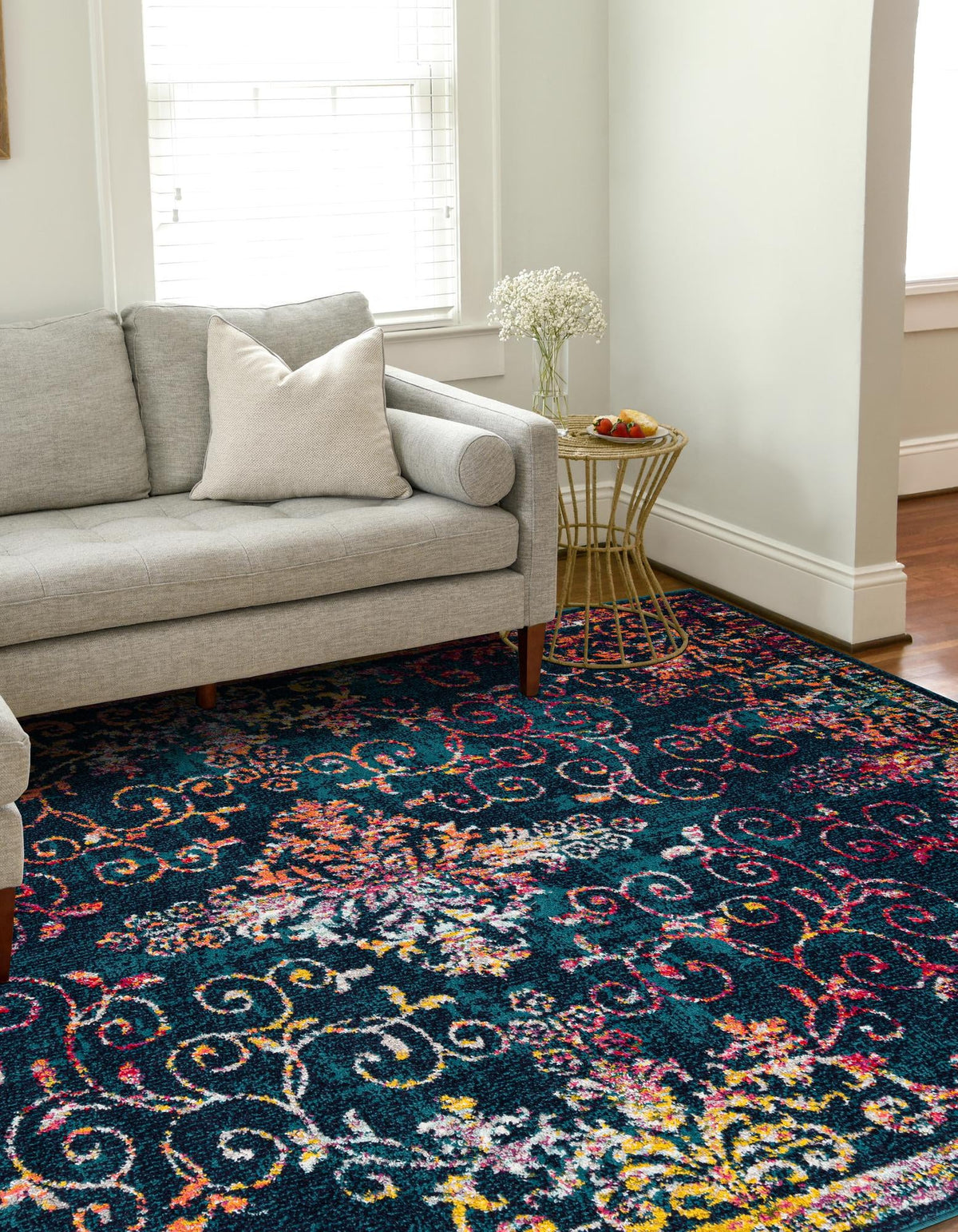Brighton Terrace Collection Area Rug -  Saltdean Rectangle Navy Blue  lifestyle 5