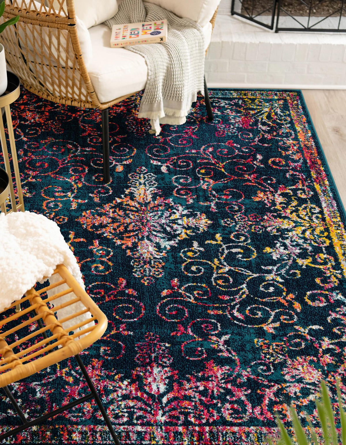Brighton Terrace Collection Area Rug -  Saltdean Rectangle Navy Blue  lifestyle 9