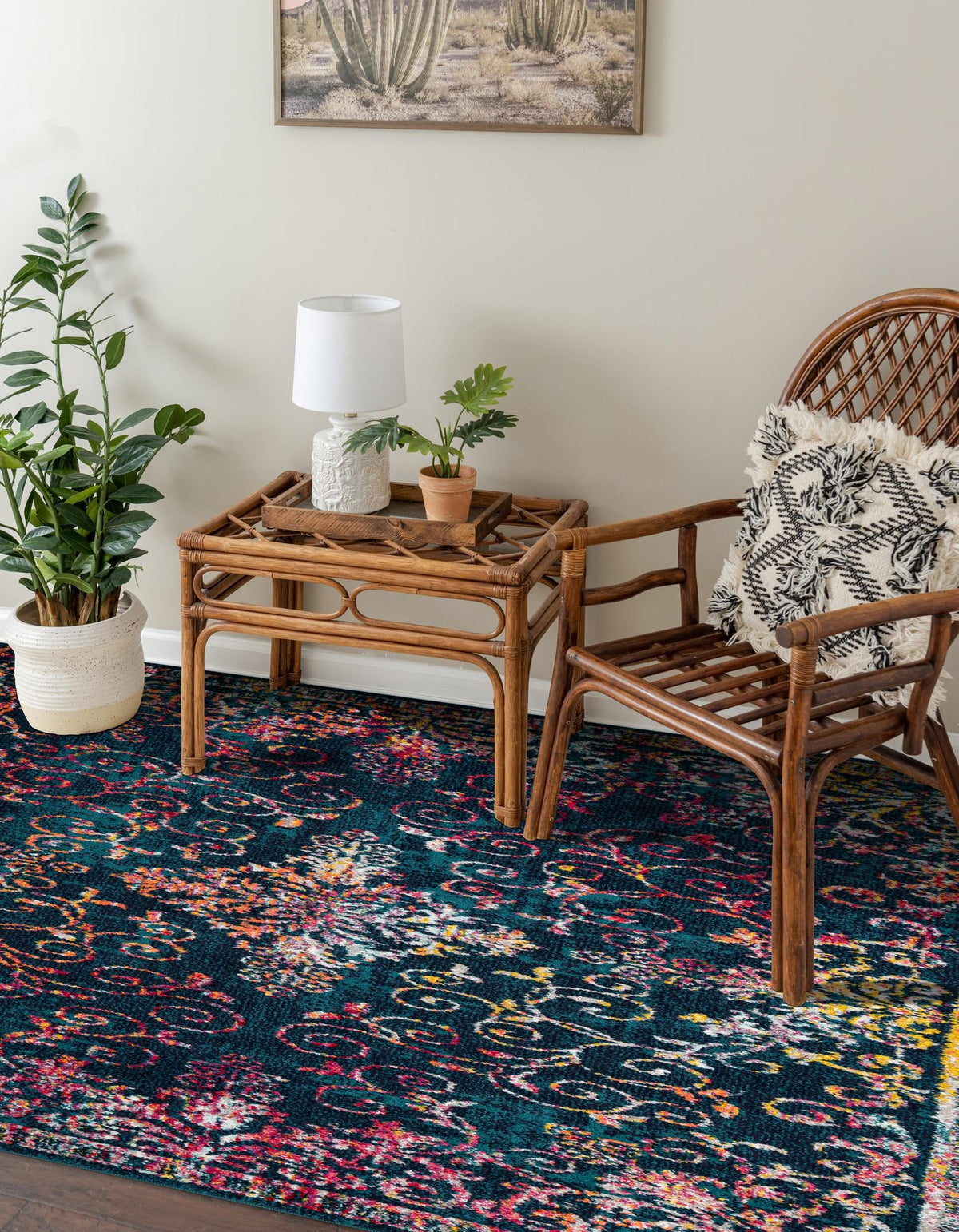 Brighton Terrace Collection Area Rug -  Saltdean Rectangle Navy Blue  lifestyle 13
