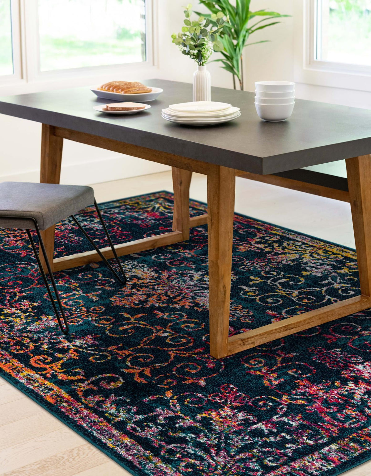 Brighton Terrace Collection Area Rug -  Saltdean Rectangle Navy Blue  lifestyle 15