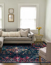 Brighton Terrace Collection Area Rug -  Saltdean Square Navy Blue  lifestyle 54