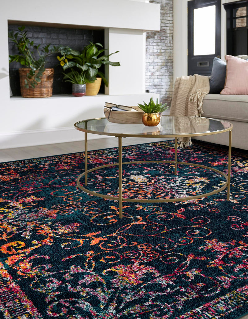 Brighton Terrace Collection Area Rug -  Saltdean Square Navy Blue  lifestyle 59
