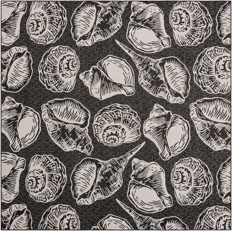Seaside Haven Rugs Collection Area Rug -  Lighthouse Square Black and White  lifestyle 51