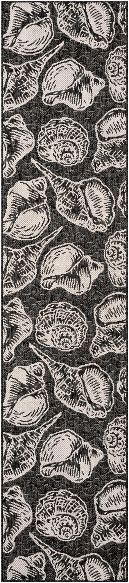 Seaside Haven Rugs Collection Area Rug -  Lighthouse Runner Black and White  lifestyle 50