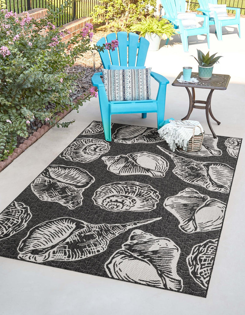 Seaside Haven Rugs Collection Area Rug -  Lighthouse (Black and White) Rectangle Black and White  lifestyle 9