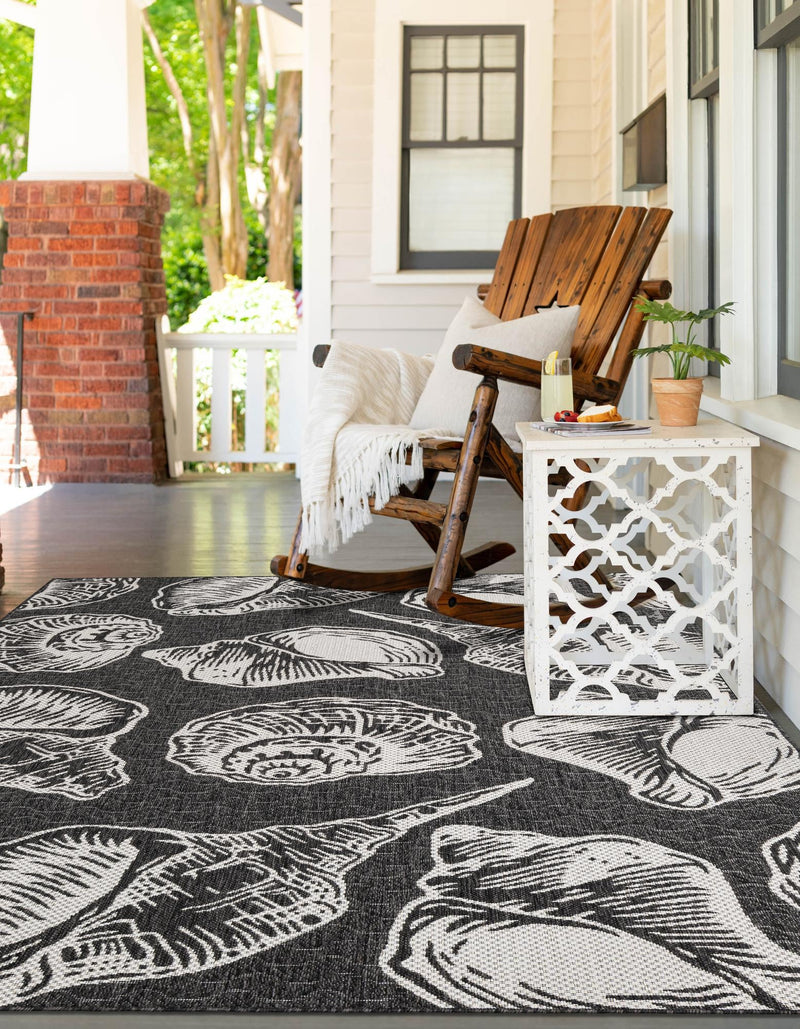 Seaside Haven Rugs Collection Area Rug -  Lighthouse (Black and White) Rectangle Black and White  lifestyle 10