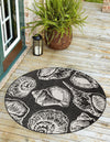 Seaside Haven Rugs Collection Area Rug -  Lighthouse (Black and White) Round Black and White  lifestyle 6