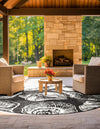 Seaside Haven Rugs Collection Area Rug -  Lighthouse (Black and White) Round Black and White  lifestyle 10