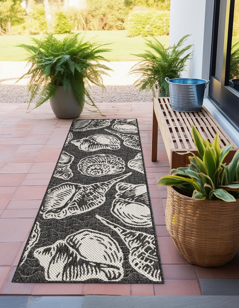 Seaside Haven Rugs Collection Area Rug -  Lighthouse (Black and White) Runner Black and White  lifestyle 10