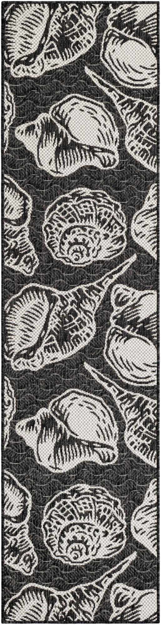 Seaside Haven Rugs Collection Area Rug -  Lighthouse (Black and White) Runner Black and White Main
