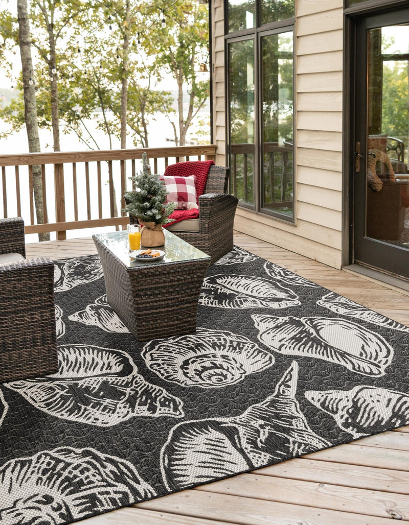 Seaside Haven Rugs Collection Area Rug -  Lighthouse (Black and White) Square Black and White  lifestyle 3