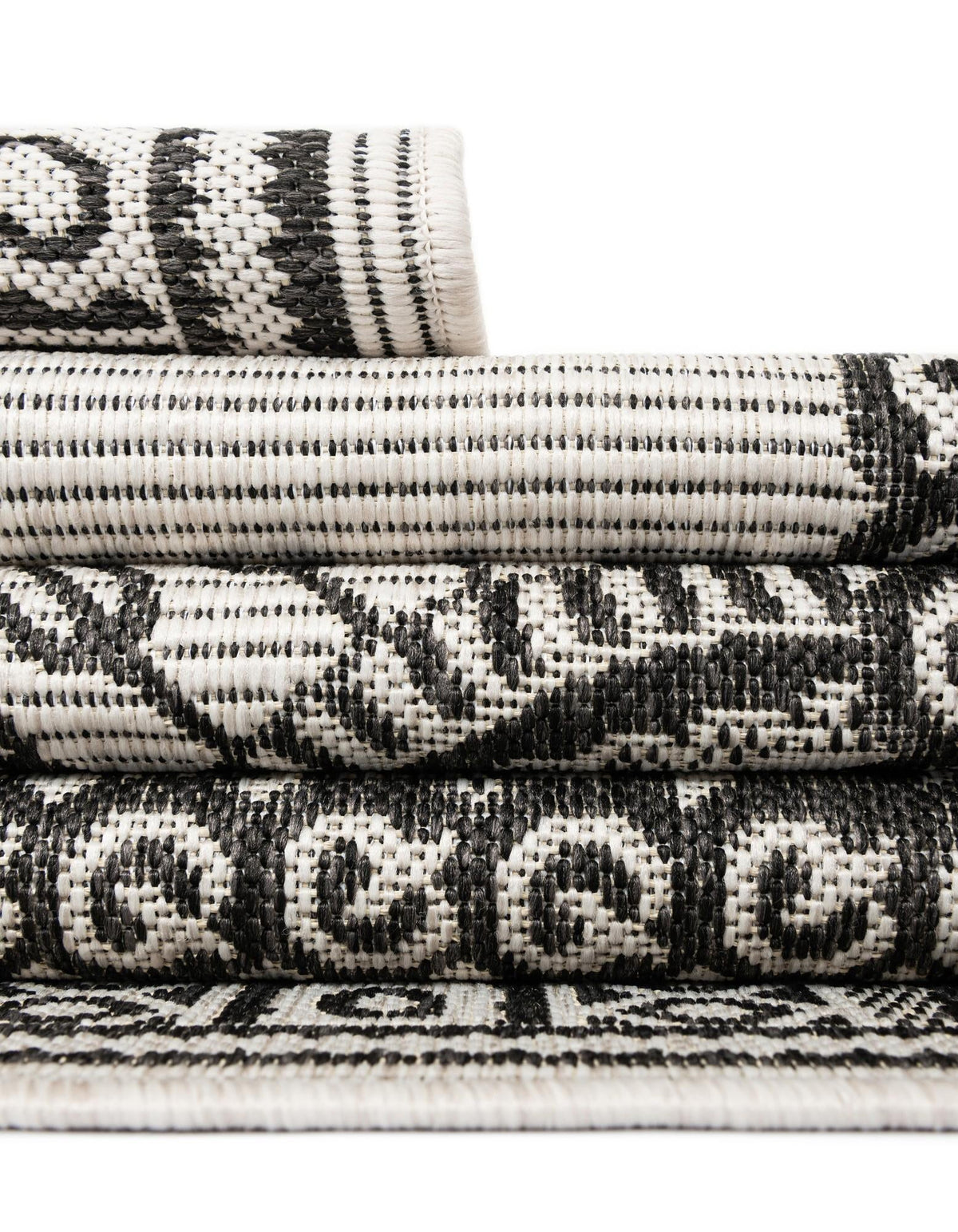 Patio Heritage Collection Area Rug -  Biloxi Rectangle Black and White  lifestyle 35