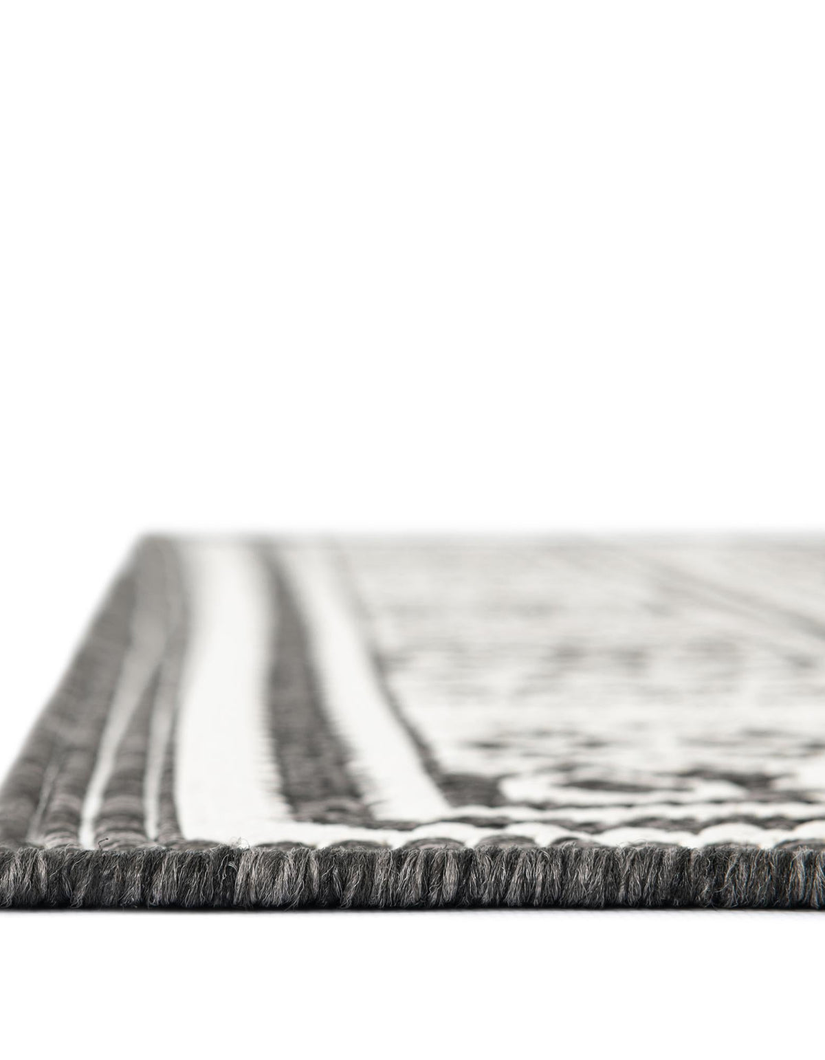 Patio Heritage Collection Area Rug -  Biloxi Square Black and White  lifestyle 173