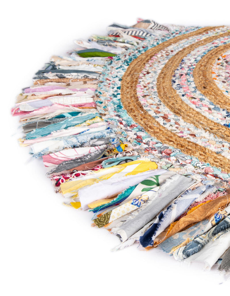Osian Looms Collection Area Rug - Kathmandu Oval Multi White  lifestyle 47