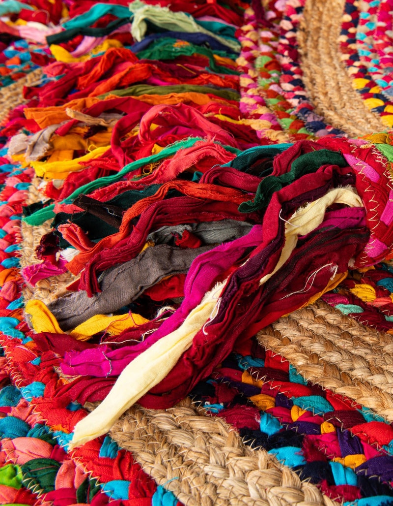 Osian Looms Collection Area Rug - Kathmandu Round Multi  lifestyle 45
