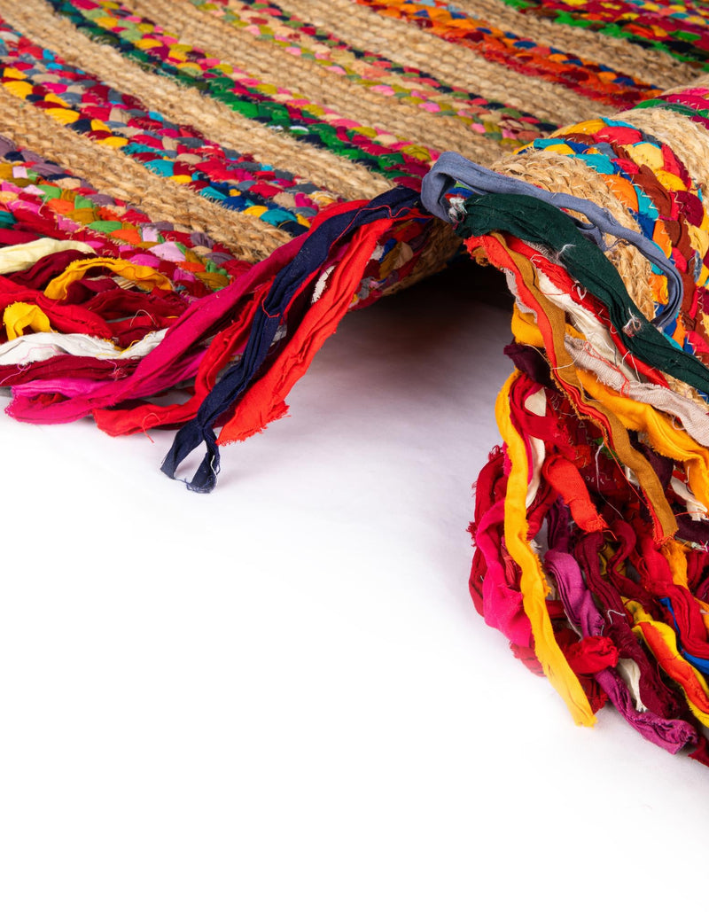 Osian Looms Collection Area Rug - Kathmandu Round Multi  lifestyle 55