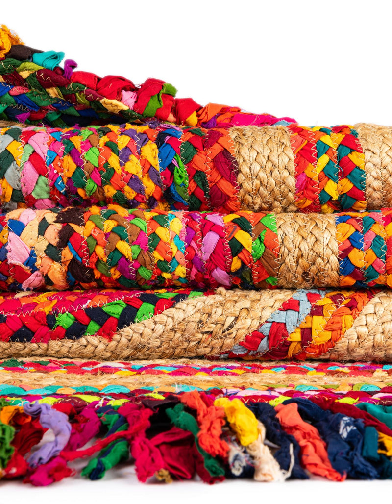 Osian Looms Collection Area Rug - Kathmandu Round Multi  lifestyle 63