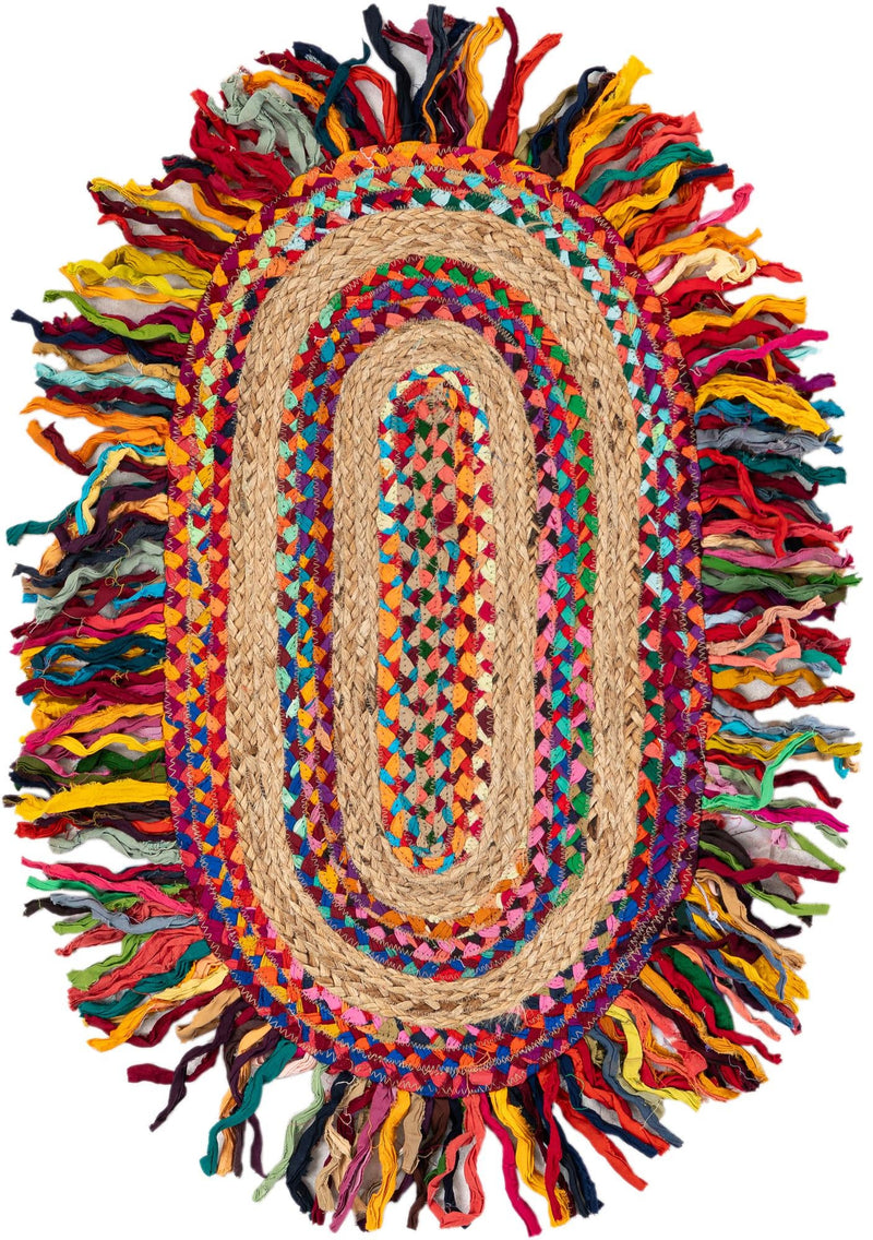 Osian Looms Collection Area Rug - Kathmandu Oval Multi  lifestyle 2